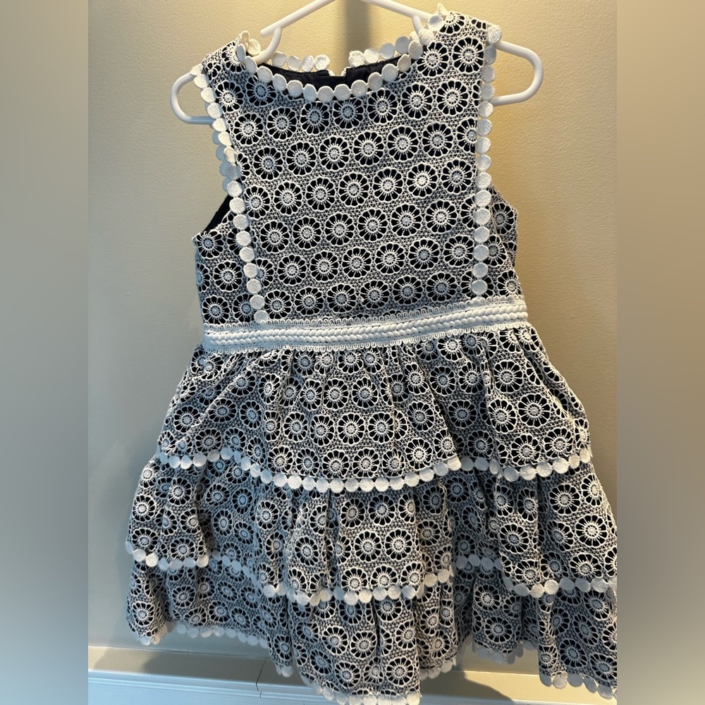 Abel & Lula girls lace embroidered tiered dress size 5